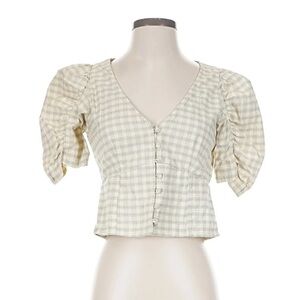 Levi’s Plaid Structure Blouse with Puff Sleeves